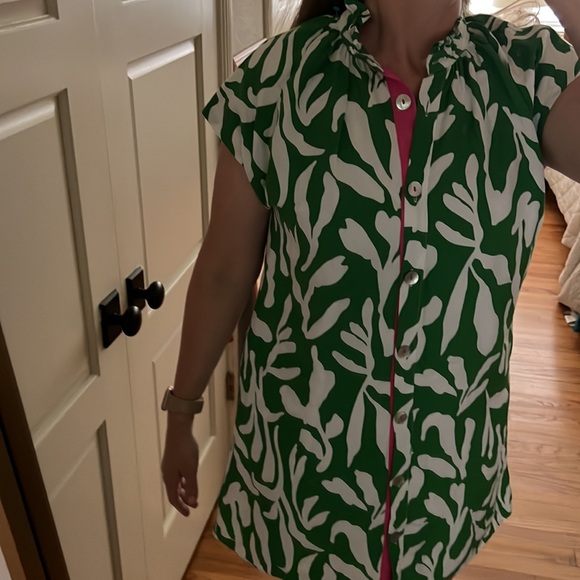 THML Avara Women's Trish Dress size medium Kelly green and pink - Picture 8 of 16